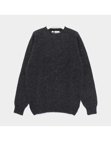 할리오브스코틀랜드 26FW 쉐기독 클래식 울 남성 니트 M3834 7 SHAGGY CHARCOAL