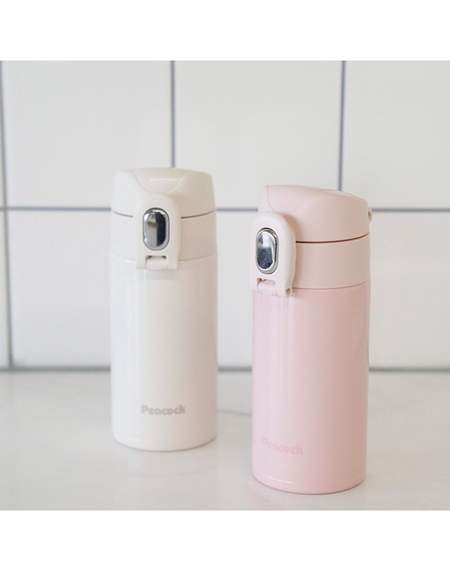 피코크 피코크 보온병 보냉병 미니 초경량 슬림 원터치 텀블러 AKN-20 200ml 착용컷