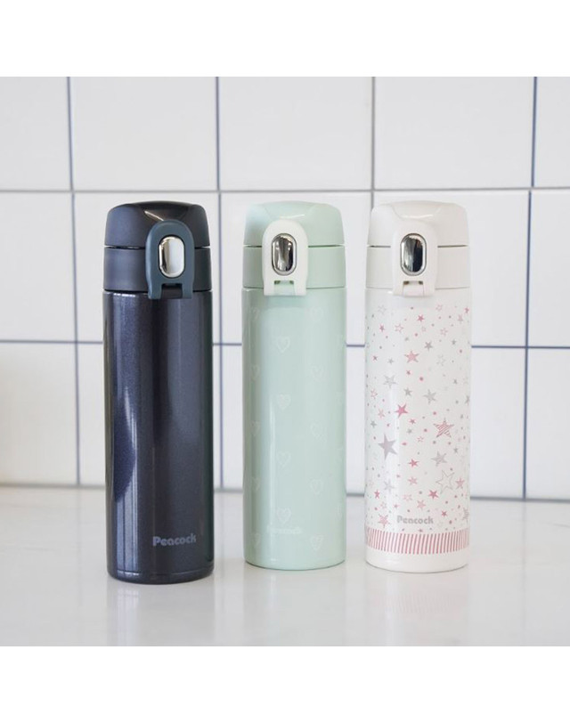 피코크 피코크 보온병 보냉병 미니 초경량 슬림 원터치 텀블러 AKN-30 300ml 착용컷