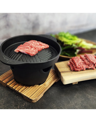 무쇠 주물 미니 화로그릴 세트 (고체연료용)