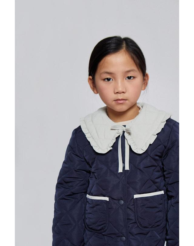 미포넷 MIPOUNET 미포넷 25FW 키즈 퀼팅 자켓 GIULIA COLLARED JACKET MPI25.710.PAD003.04 착용컷