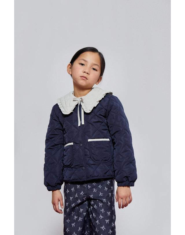 미포넷 MIPOUNET 미포넷 25FW 키즈 퀼팅 자켓 GIULIA COLLARED JACKET MPI25.710.PAD003.04 착용컷