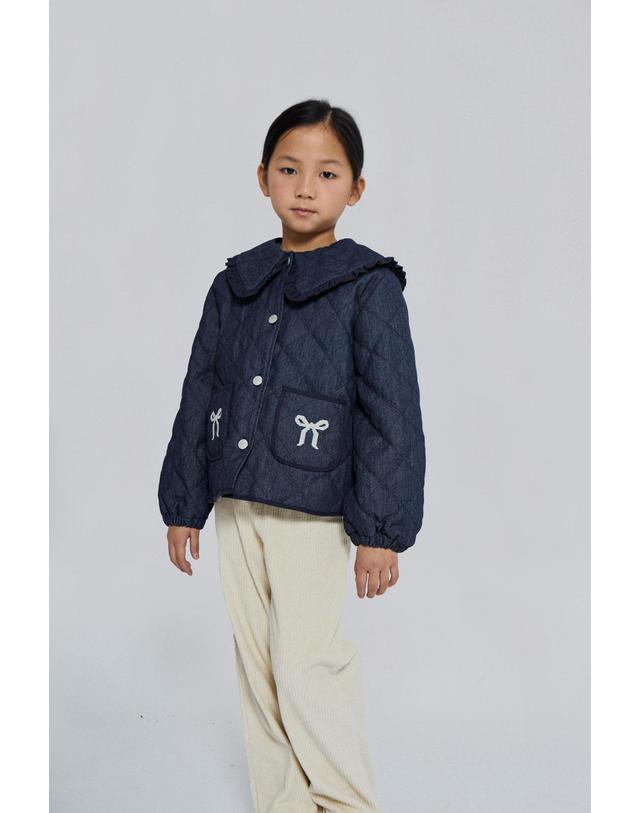 미포넷 MIPOUNET 미포넷 25FW 키즈 데님 자켓 MARIANE DENIM JACKET MPI25.719.DEN03.04 착용컷