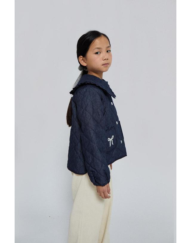 미포넷 MIPOUNET 미포넷 25FW 키즈 데님 자켓 MARIANE DENIM JACKET MPI25.719.DEN03.04 착용컷