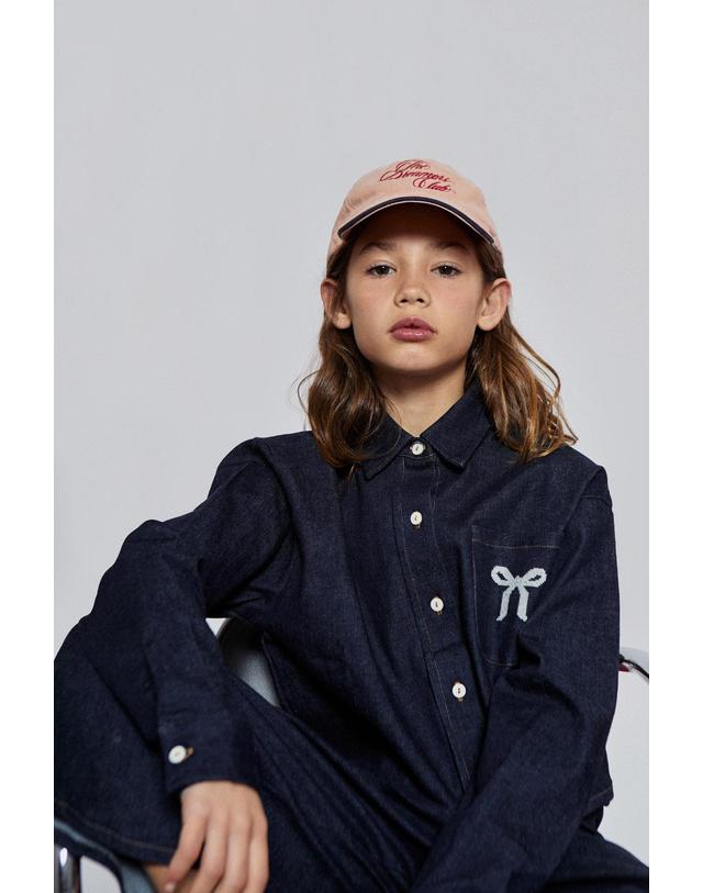 미포넷 MIPOUNET 미포넷 25FW 키즈 데님 셔츠 MARIANE DENIM SHIRT MPI25.296.DEN03.04 착용컷