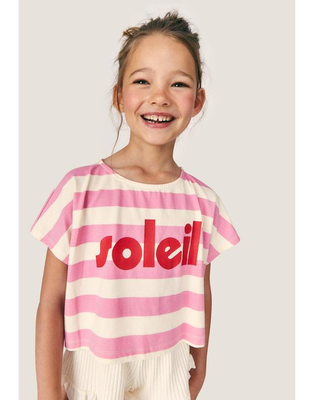 미포넷 MIPOUNET 미포넷 26SS 키즈 반팔 티셔츠 SOLEIL T-SHIRT MV26.1129.JER002.02 착용컷