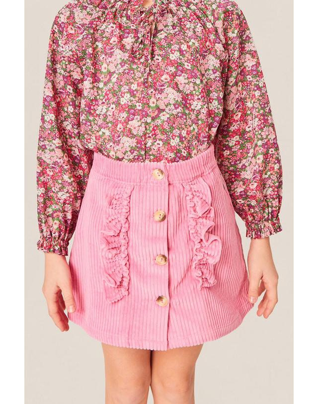 미포넷 [MIPOUNET] 미포넷 키즈 코듀로이 스커트 DIANA MINI SKIRT 437.02 레드 착용컷