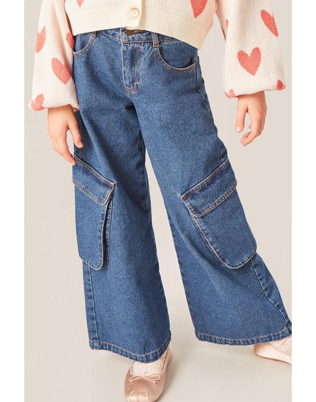 미포넷 [MIPOUNET] 미포넷 키즈 데님 카고팬츠 ONA CARGO JEANS 532.04 착용컷