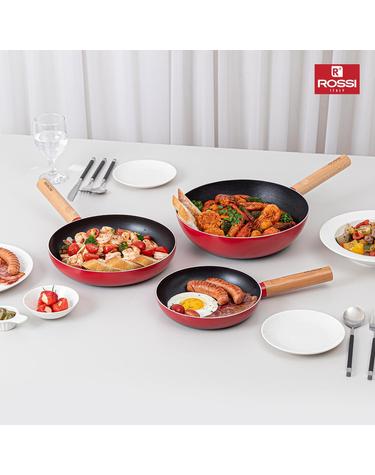 [로시] IH투톤레드 후라이팬3종B(20+28cmfp+궁중26cm)