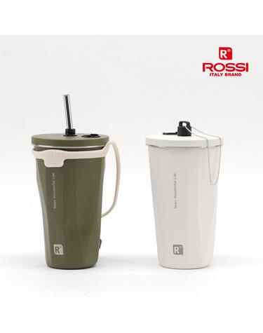 [로시] 스트랩 스트로 텀블러600ml +스트로 청소솔+캡 SET