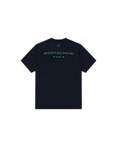 26SS 터프트 자수 로고 티셔츠 네이비 W261TS09 704N