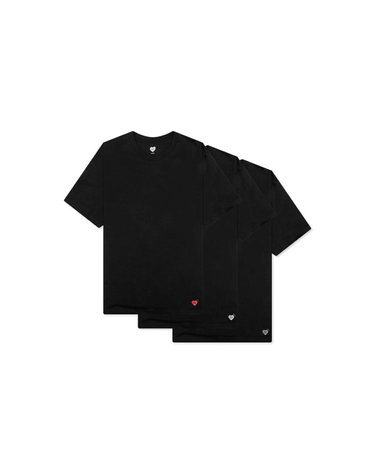 26SS 하트 로고 프린팅 3 PACK 티셔츠 블랙 HM00CS001 BLACK