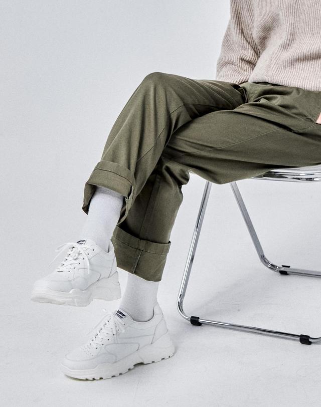 힐탑 HT3507 8cm 키높이 어글리슈즈 피터 화이트 착용컷