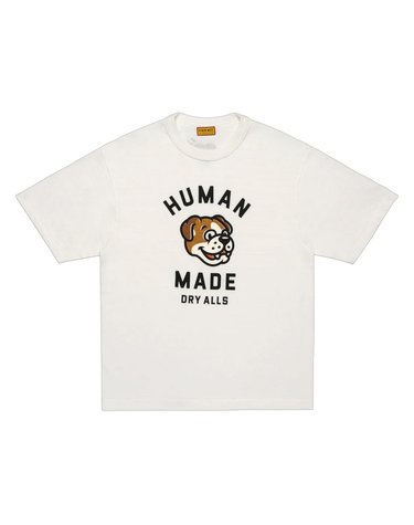 26SS 휴먼메이드 불독 그래픽 남성 반팔 티셔츠 HM31TE011 WHITE