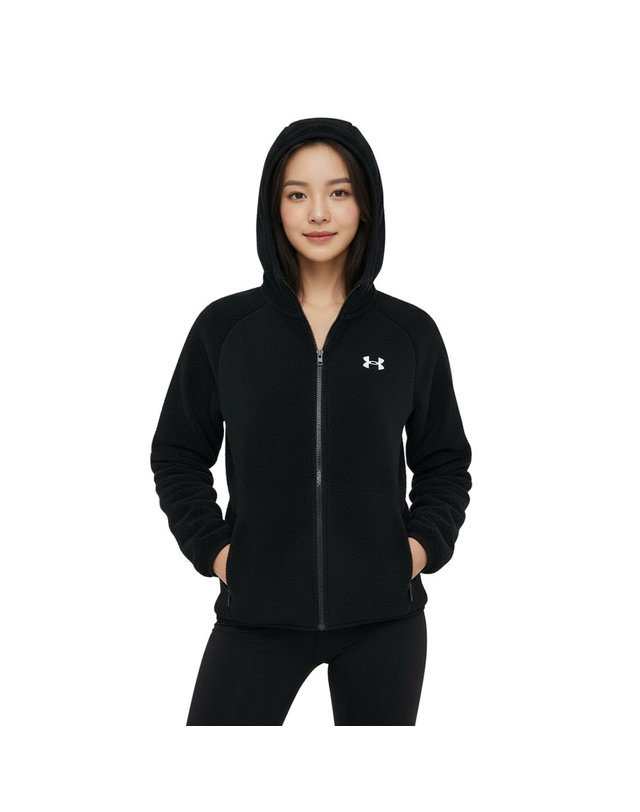 언더아머 언더아머 공용 APAC 본디드 플리스 후드 자켓_1376614-001 착용컷