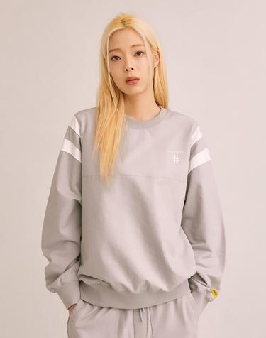 [빈트릴] 컬러배색 오버핏 맨투맨(그레이)_BA241RM003GR