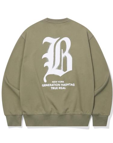[빈트릴] B고딕 로고 맨투맨(카키)_BA251RM001KH