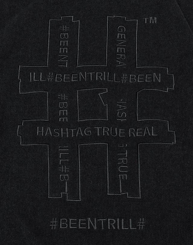 빈트릴 [빈트릴] 셔닐 해시태그 후드 집업(블랙)_BA264TR004BK 착용컷