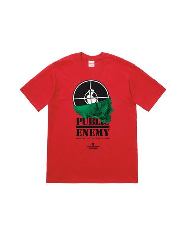 18SS 슈프림 X 언더커버 X 퍼블릭에너미 테러돔 반팔티셔츠 레드