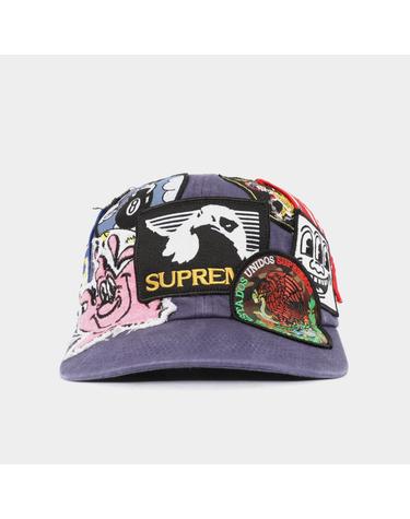 슈프림 멀티 패치스 6패널 공용 캡 SS25H57 NAVY