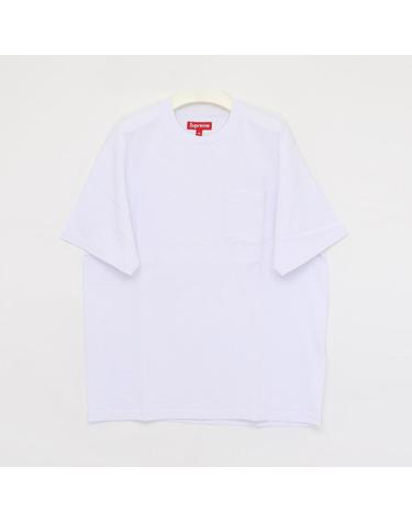 슈프림 포켓로고 숏슬리브 포켓 반팔 남성 티셔츠 SS25KN4 WHITE