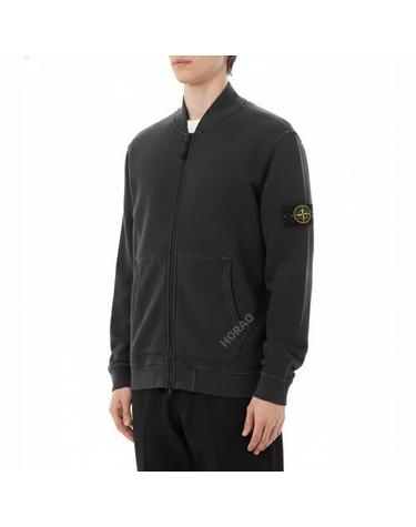 스톤아일랜드 OLD Effect Cotton Diagonal Fleece Sweat Bomber 811565241 V0162 올드 이펙트 코튼 다이애그널 플리스 스웻 봄버