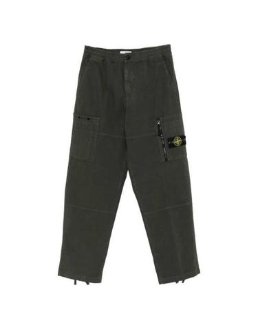 26FW 스톤 아일랜드 와펜 로고 오가닉 코튼 립스탑 루즈핏 카고 팬츠 L2S15 3100015 S
