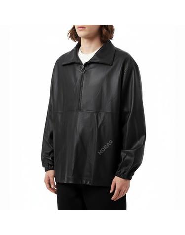 스튜디오니콜슨 NAUT SNM HALF ZIP JACKET BLACK 992 양가죽 하프짚 자켓