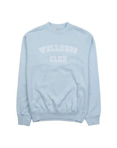 스포티앤리치여성 웰니스 클럽 맨투맨 WELLNESS CLUB FLOCKED CREWNECK BABY BLUE WHITE
