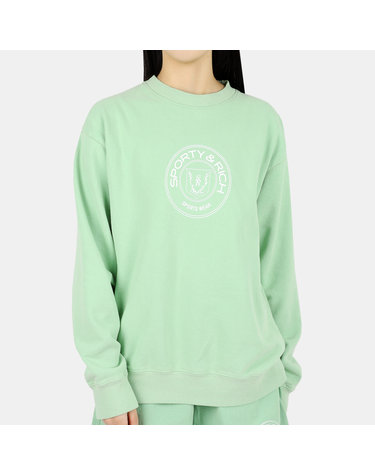 22 SS 스포티앤리치 공용 클럽 맨투맨세이지화이트 MONACO CREWNECK SAGEWHITE
