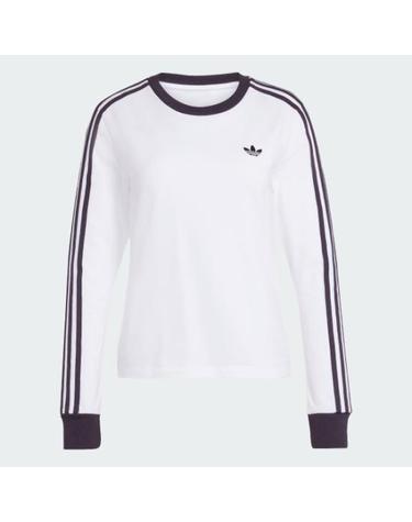 아디다스 3 스트라이프 롱 슬리브 슬림 핏 티셔츠 KD3688 WHITE BLACK DOM