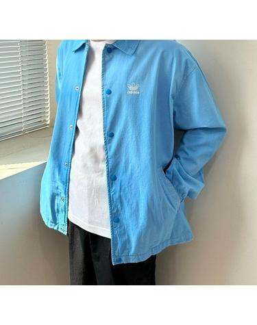 아디다스 오버사이즈 셔츠 자켓 HK7512 블루 MENS