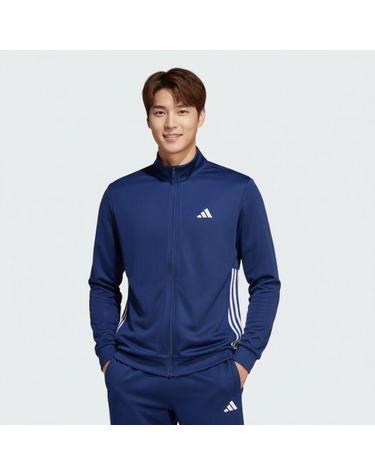 아디다스 워크아웃 에센셜 올세트 3스트라이프 니트 트랙 탑 KC8151