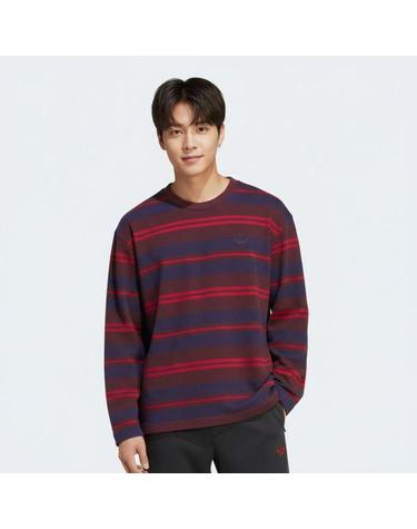 아디다스 90s 얼터너티브 스포츠 롱 슬리브 스트라이프 와플 티 아우라루비 KS6847