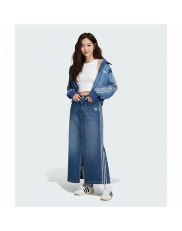 아디다스 3스트라이프 데님 롱 스커트 인디고데님 JW2658