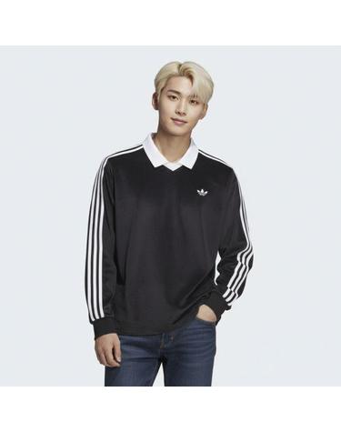 아디다스 벨루어 카라 폴로 롱 슬리브 블랙 KQ5485