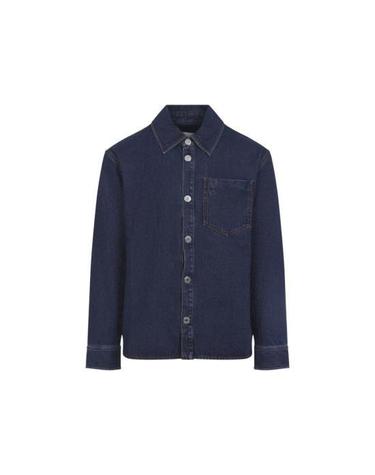 25FW 아미 톤온톤 하트 로고 블루 코튼 데님 오버셔츠 UJK788 DE0104 402