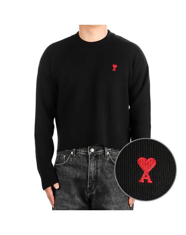 아미24SS UKS046 KN0042 001 남녀공용 하트로고 니트