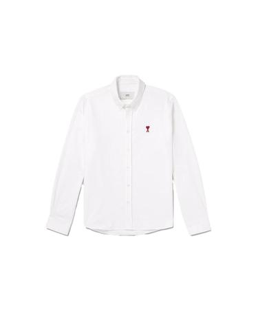아미 남여공용 체인스티치 하트 로고 옥스포드 셔츠 BFUSH063 CO0031 168
