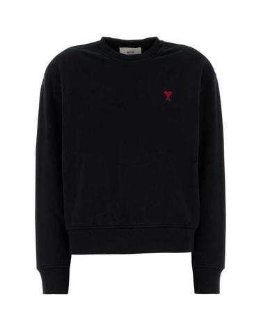 26FW 아미 스몰 하트 로고 스웨트셔츠 BFUSW035 730 001 BLACK DOM