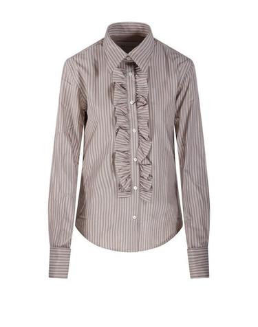 26SS 아미 코튼 롱 슬리브 러플 어드저스티드 셔츠 캐시미어 FSH821 CO0219 A040 BEIGE T