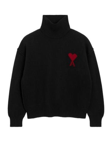26FW 아미 ADC 터틀넥 스웨터 UKS839 018 009 BLACK ROUGE DOM