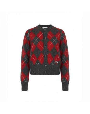아미 26FW 울 아가일 가디건 FKC400 KN0202 A353 여성 남성 니트 가디건