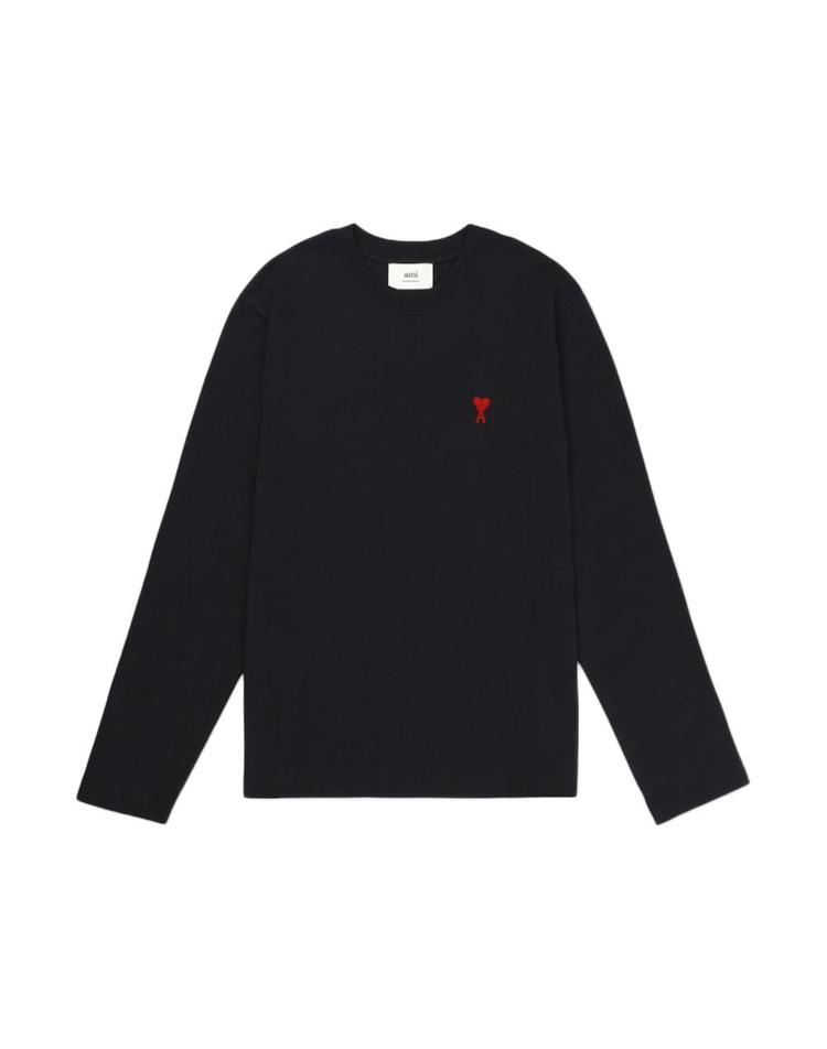 [아미] 25FW 여성 스몰 로고 롱슬리브 블랙 BFUTS235 724 001 F5R0XX10934