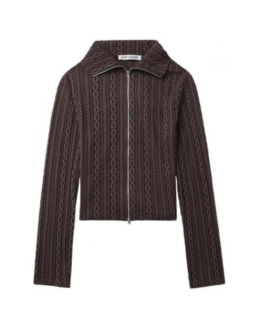 아워레가시 슬림 집 롱슬리브 Indulgent Choco 케이블 자카드 W2246SI