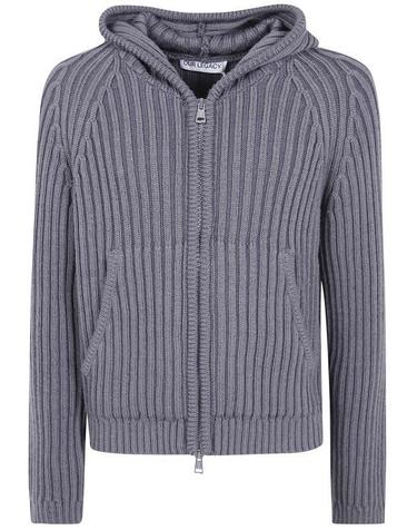 26FW 아워레가시 레벨 리브드 니트 후드 집업 M4263LS SAGE STRIPE DOM