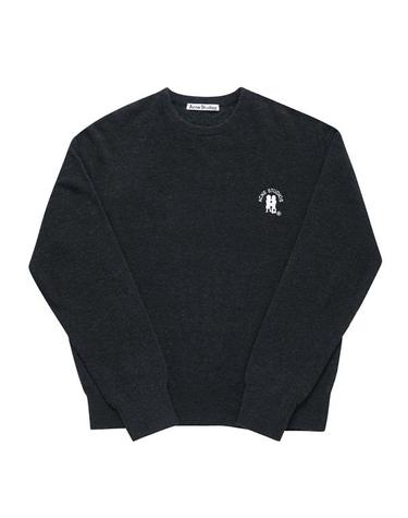 아크네스튜디오 니트 B60293 DARK NAVY MELANGE 자수 로고 멜란지 남성니트