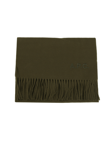 23FW WOAFE M15171 KAG 아페쎄 로고 앙브루아즈 울 카키 머플러