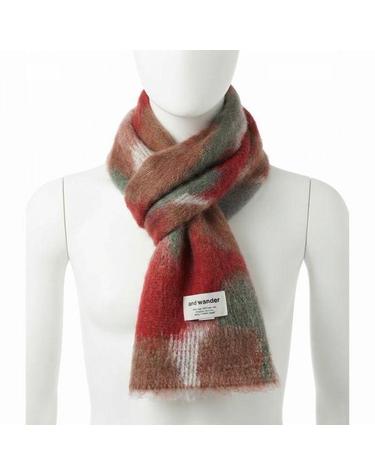 앤드원더 Mix Color Shaggy Knit Stole Brown mix 5745287113401 믹스 컬러 쉐기 니트 머플러