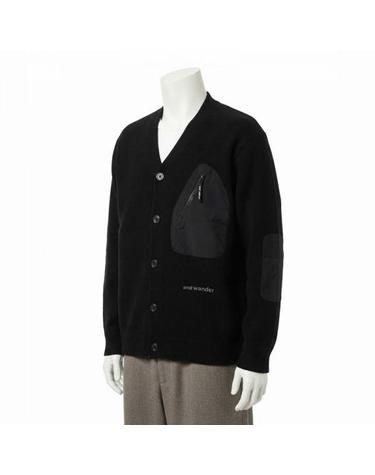 앤드원더 Shetland Wool Cardigan Black 5745284068010 셔틀랜드 울 가디건